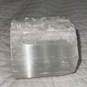 Rustic selenite Crystal Candle Holder 4" x 4"